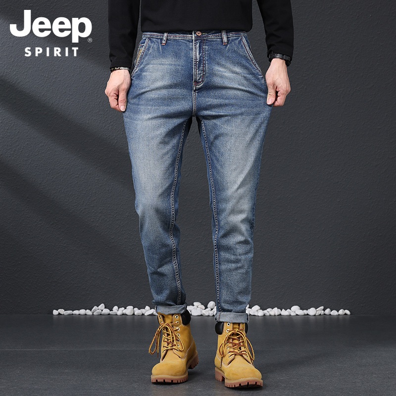 Jeep SPIRIT 1941 ESTD ฤดูร้อนใหม่กางเกงบางผู้ชายกางเกงลําลองขาตรงหลวม