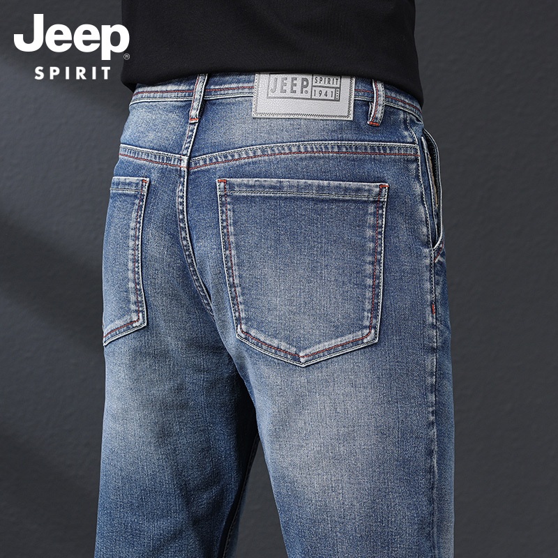 Jeep SPIRIT 1941 ESTD ฤดูร้อนใหม่กางเกงบางผู้ชายกางเกงลําลองขาตรงหลวม