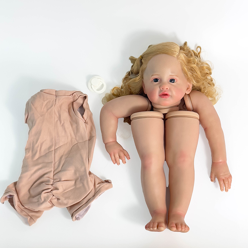 24นิ้วrebornตุ๊กตาเด็กวัยหัดเดินชุดhandmade Rebornตุ๊กตาBettyผมยาวสีบลอนด์ประกอบRebornตุ๊กตาชิ้นส่วน