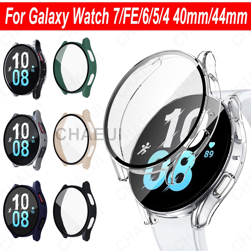 เคสป้องกัน PC ฝาครอบพร้อมตัวป้องกันหน้าจอสําหรับ Galaxy Watch 7 FE 6 5 4 40mm 44mm