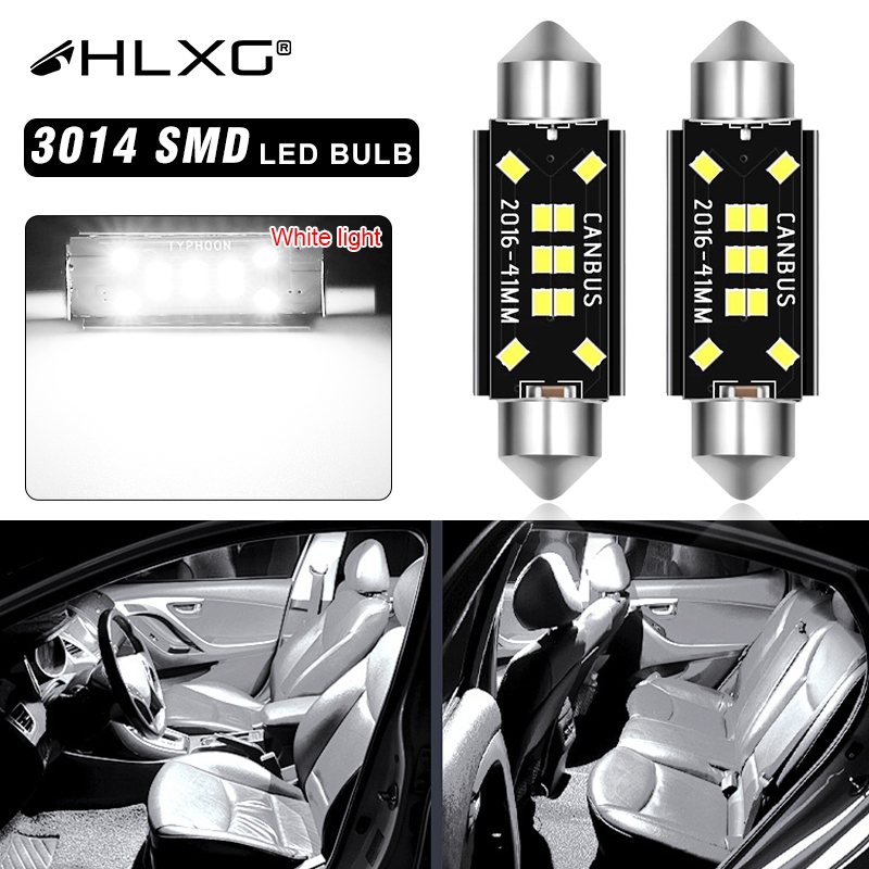 2pcs ภายในรถ LED โคมไฟแพคเกจชุด T10 31 มม.36 มม.39 มม.41 มม.หลอดไฟในร่ม