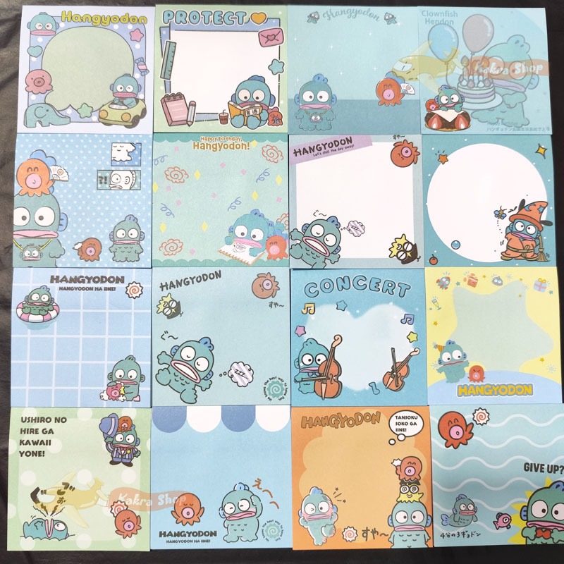 ใหญ่ Hangyodon Memo Pad ซานริโอ การ์ตูน ปลาน่าเกลียดกระดาษโน้ต เครื่องเขียนนักเรียน ของขวัญ
