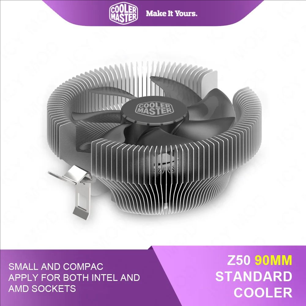 Cooler Master Z50 MINI CPU Cooler หม้อน้ํา 90 มม.พัดลมเงียบสําหรับ Intel 775 115X AMD AM2 AM2 + AM3 สําหรับ all-in-one และกรณีขนาดเล็ก