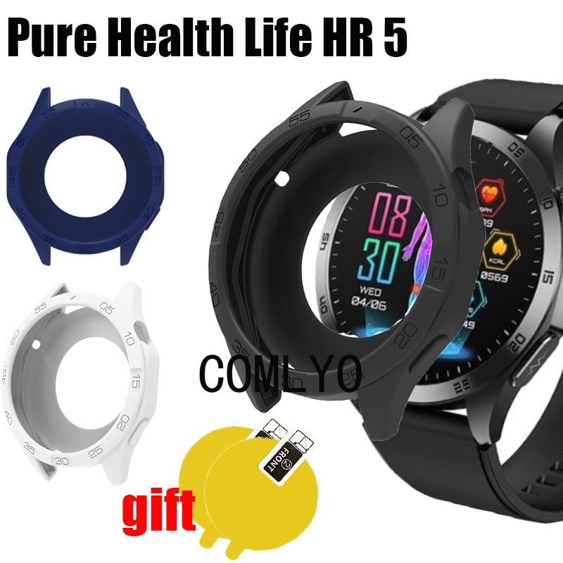 For Pure Health PH Life HR5 สําหรับสุขภาพบริสุทธิ์ ปริญญาเอก ชีวิต ชม5 กรณีนาฬิกาสมาร์ท ซิลิโคน นุ่มป้องกันกันชนปกผู้หญิงผู้ชายป้องกันหน้าจอฟิล์ม
