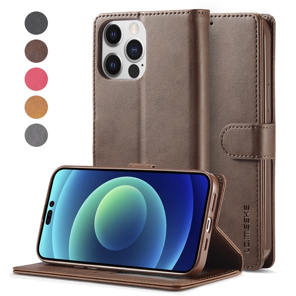 เคสไอโฟน Case for SE 2024 16 15 11 Pro X XR XS Max 6 6s 7 8 Plus SE 2020 2022 SE2 SE3 เคสโทรศัพท์หนัง PU TPU นิ่ม ฝาพับแม่เหล็ก พร้อมช่องใส่บัตร และขาตั้ง สําหรับ Flip Cover Leather Wallet ซองมือถือ ฝาพับหนัง