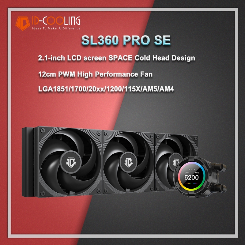 Id-cooling SL360 PRO SE Liquid water cooling heat sink 3Pin ARGB พัดลมเงียบ 2.1 นิ้วจอแสดงผล LCD FDB