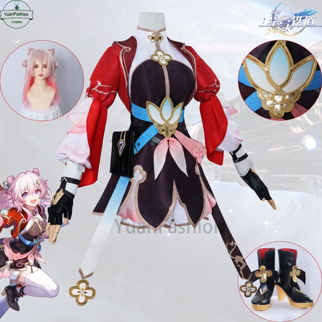 [คลังสินค้าพร้อม] เสื้อผ้าคอสเพลย์ Honkai Star Rail มีนาคม 7th Swords man คอสเพลย์เสื้อผ้า 7 มีนาคม 