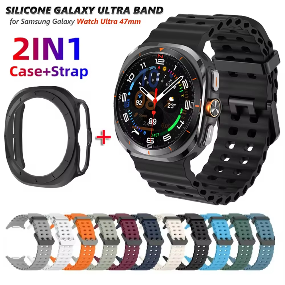 เปลี่ยนสําหรับ Samsung Galaxy Watch 7 Ultra 47 มม.ซิลิโคนอุปกรณ์เสริมสําหรับ Galaxy Watch 7 Ultra Watchband