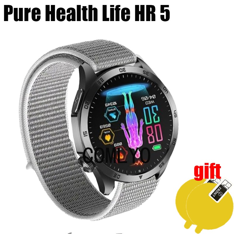 For Pure Health PH Life HR5 สําหรับสุขภาพบริสุทธิ์ สายรัดสมาร์ทนาฬิกาไนลอนห่วงนุ่มกีฬาผู้หญิงผู้ชายกลางแจ้ง Band ฟิล์มกันรอยหน้าจอ