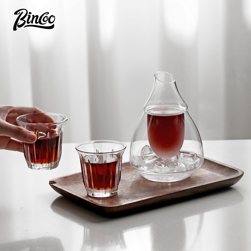 Bincoo หม้อชงเย็นถ้วยกาแฟแก้ว 170ML ชุดหม้อชงเย็นเย็นเย็นเย็นเย็นเย็นเย็น 180ML ถ้วยชิม Latte Ice American Dirty Apecial Drink Cup