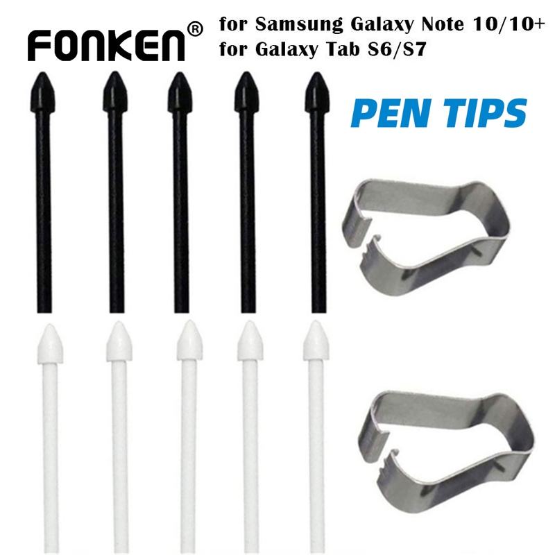 Fonken 5PCS Stylus S เคล็ดลับปากกาเติมชุดเครื่องมือสําหรับ Samsung-Galaxy Tab S6/Tab S7 S6 lite S8 + หมายเหตุ 10 20 ปากกาสไตลัสเคล็ดลับ