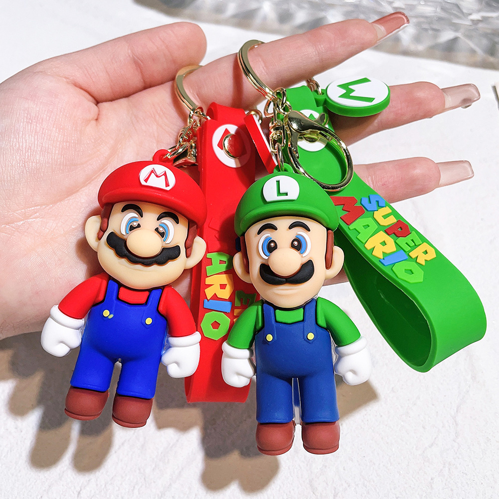 พวงกุญแจ Super Mario Bros พวงกุญแจการ์ตูนเกม Mario Luigi รูป Key Chain กระเป๋าจี้พวงกุญแจ