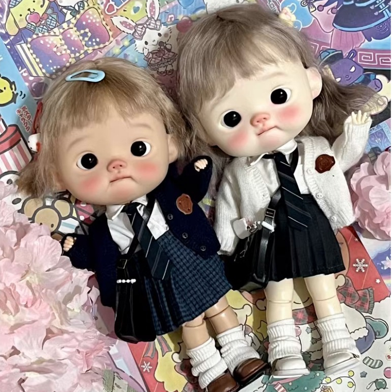 Bjd เสื้อผ้าเด็ก 1/6 diandian ขนาดเล็ก 1/6 ชุดเด็กเสื้อผ้าถัก Preppy สไตล์เสื้อสเวตเตอร์ถัก