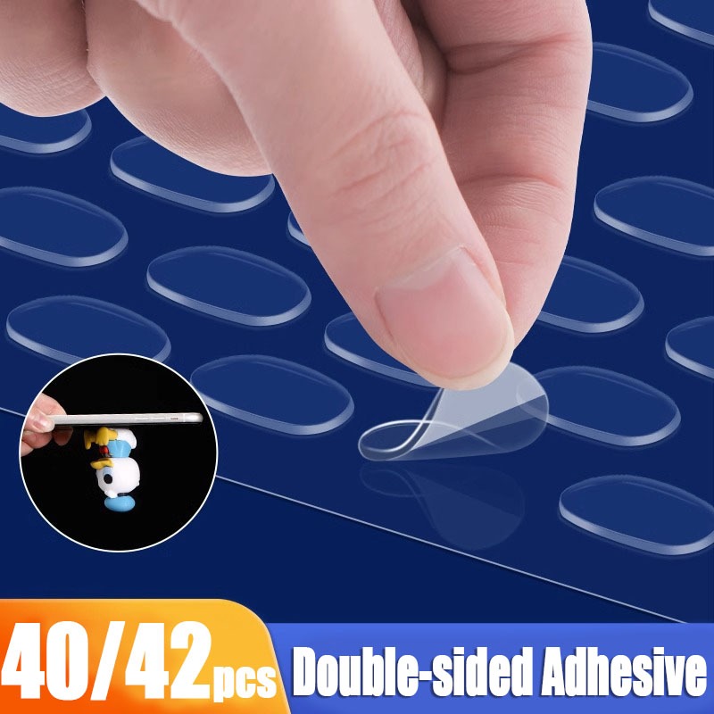 40/42 ชิ้นโปร่งใสกาวสองหน้ามินิอะคริลิที่แข็งแกร่ง Adhesion Dot เทป