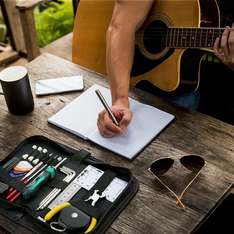 มืออาชีพ ชุดซ่อมกีต้าร์ 25 IN 1 ชุดเครื่องมือซ่อมกีตาร์ เครื่องมือเปลี่ยนสายกีตาร์ สําหรับกีต้าร์และเบส - รูปที่ 4