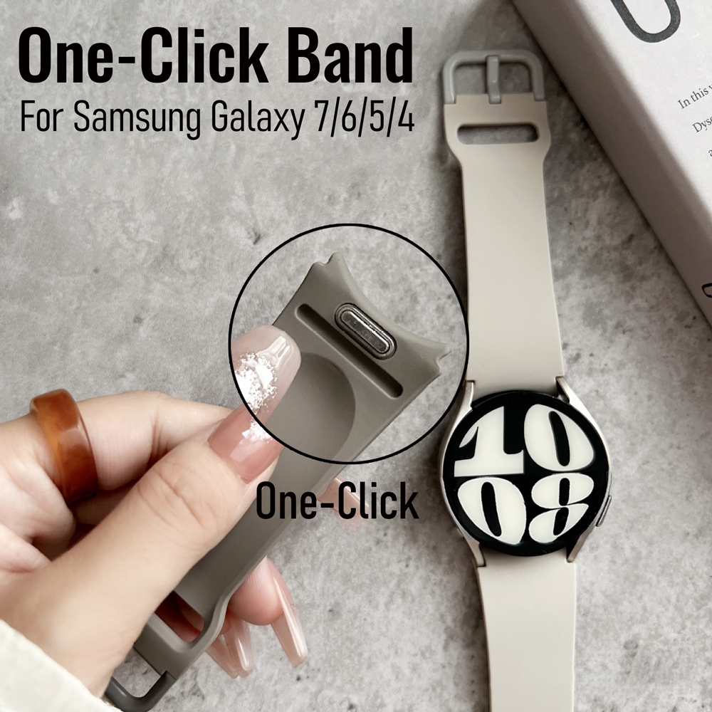 No Gap สายซิลิโคนสําหรับ Samsung Galaxy Watch 7 44 มม.40 มม.สายนาฬิกา One คลิกปุ่มกีฬาซิลิโคนนุ่มสําหรับ Samsung Galaxy 6 คลาสสิก 47 มม.43 มม.5 Pro 45 มม.เปลี่ยน Band