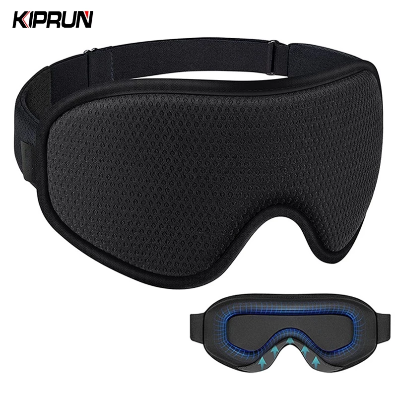 Kiprun 3D Memory Sleep Eye mask, 100% Blackout mask สําหรับผู้หญิงผู้ชาย, นุ่มและสะดวกสบาย Sleeping mask สําหรับ Light Blocking Eye สําหรับ Sleeping