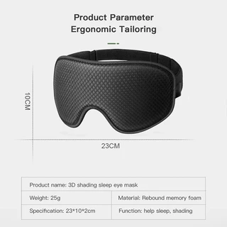 Kiprun 3D Memory Sleep Eye mask, 100% Blackout mask สําหรับผู้หญิงผู้ชาย, นุ่มและสะดวกสบาย Sleeping mask สําหรับ Light Blocking Eye สําหรับ Sleeping