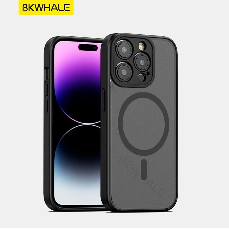 BKWHALE Magnetic Matteเคสโทรศัพท์สําหรับiPhone 17 Pro Max 16 Pro Max 15 Pro Max 16 15 14 Plus 13 12 11 Pro Max 17 Airกันกระแทกเคสโทรศัพท์