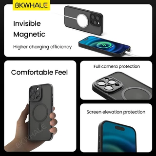 BKWHALE Magnetic Matteเคสโทรศัพท์สําหรับiPhone 17 Pro Max 16 Pro Max 15 Pro Max 16 15 14 Plus 13 12 11 Pro Max 17 Airกันกระแทกเคสโทรศัพท์