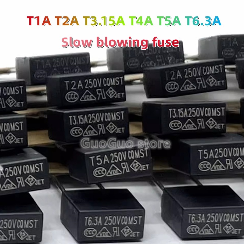 MST T2A 10 ชิ้น T1A T3.15A T4A T5A T6.3A 250V 392 ตารางช้า Acting ฟิวส์ pxc3