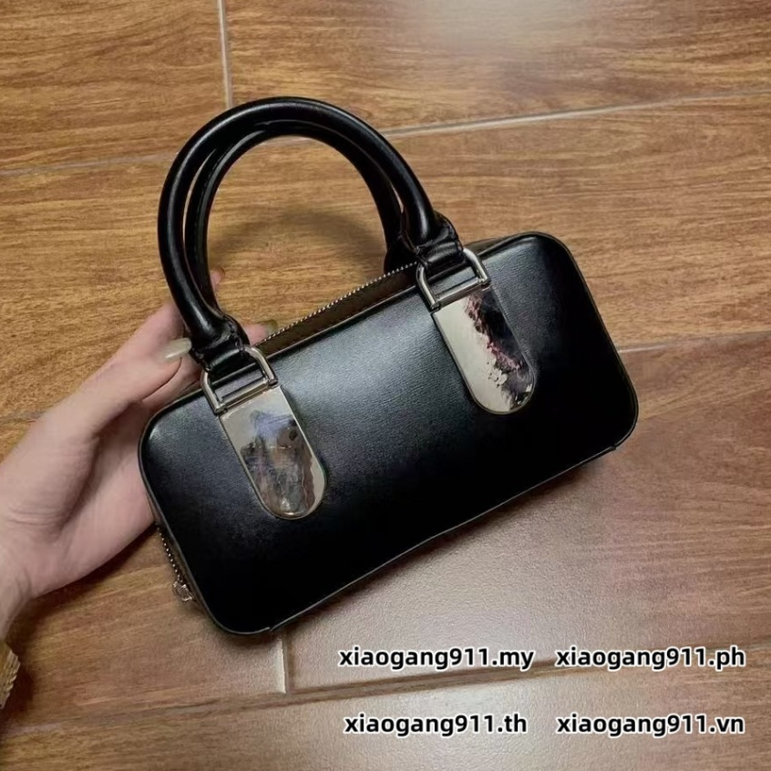 กระเป๋า Tadfab สไตล์ใหม่ความรู้สึกระดับไฮเอนด์หนังวัวชั้นแรกมินิแบบพกพาบอสตันโบว์ลิ่งกระเป๋าหญิง TA333333-0811