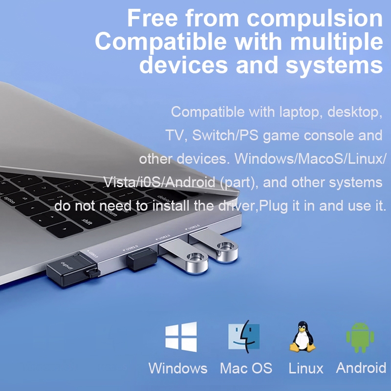 Usb C Hub อะแดปเตอร์หลายพอร์ต Type-C เป็น USB บางเฉียบแบบพกพาพร้อมพอร์ต USB 3.0 USB C Expander สําหรับแล็ปท็อป MacBook