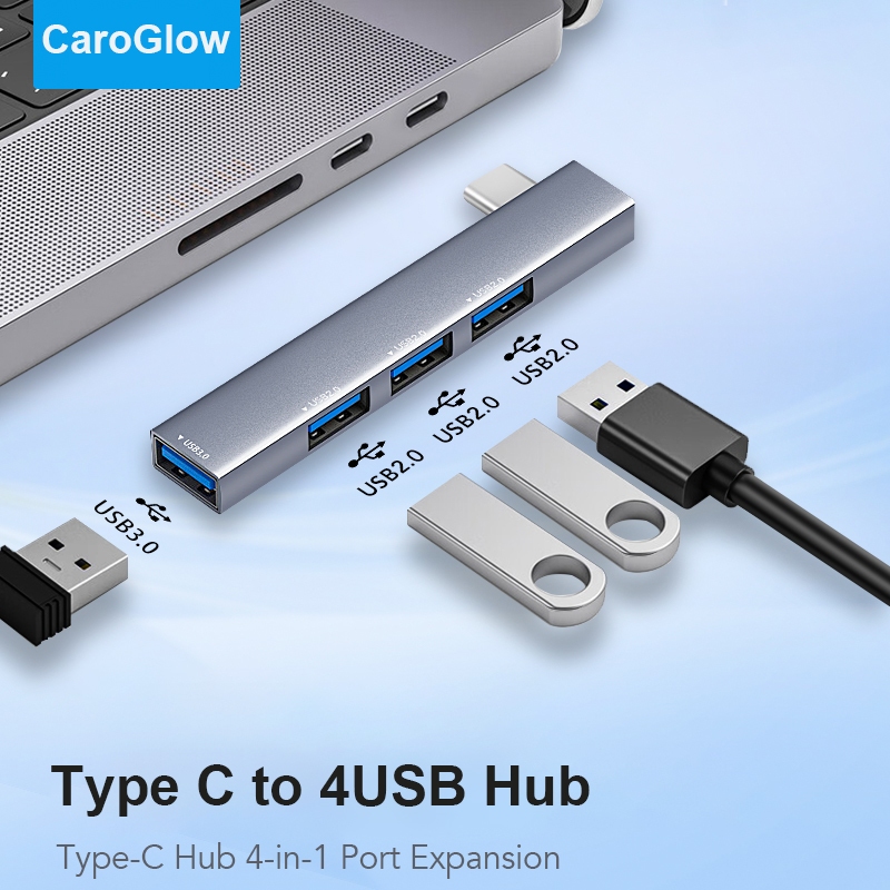 Usb C Hub อะแดปเตอร์หลายพอร์ต Type-C เป็น USB บางเฉียบแบบพกพาพร้อมพอร์ต USB 3.0 USB C Expander สําหรับแล็ปท็อป MacBook