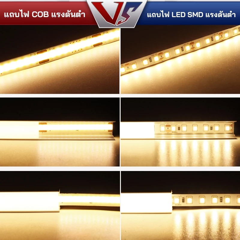 แถบไฟ LED COB ความหนาแน่นสูง ยืดหยุ่น DC 12V RA90 3000K/4000K/6500K thumbnail 6