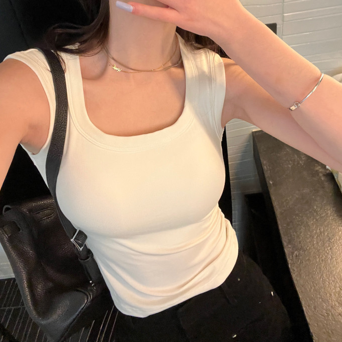 เสื้อกล้ามครอป ผ้าเรย่อน สาวอวบใส่ได้ มีฟองน้ำ ไม่มีฟองน้ำ สายสะพายไหล่กว้าง