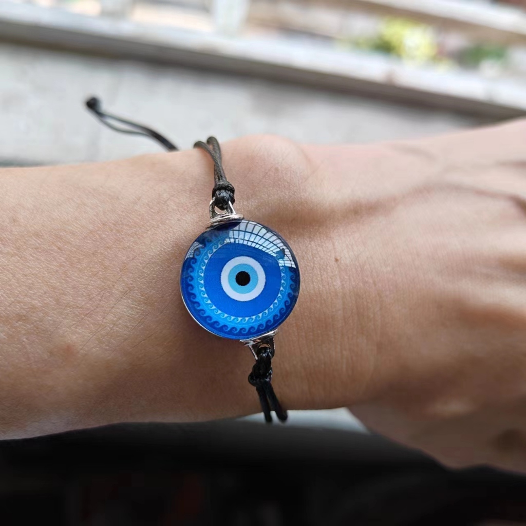 Blessed Evil Eye สร้อยข้อมือสําหรับผู้หญิงผู้ชายปรับ Lucky Amulet ป้องกัน Handmade สายรัดข้อมือของขวัญเครื่องประดับ
