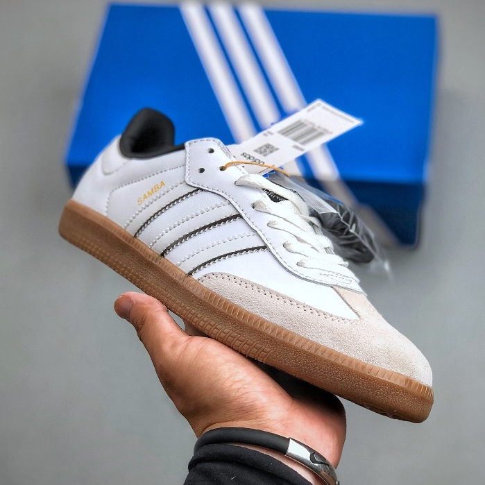 Originals Samba OG "Double White Black Gum" รองเท้ากีฬาเพื่อการพักผ่อนบนต่ํา IH5585