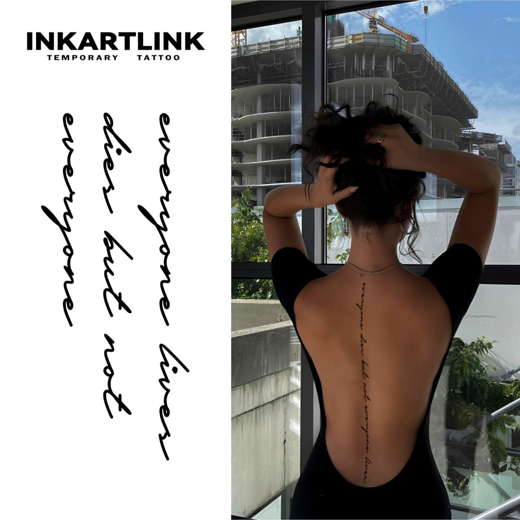 Inkartlink Magic Tattoo กันน้ํา กึ่งถาวร ติดทนนาน ชั่วคราว สติ๊กเกอร์รอยสักปลอม เรียบง่าย ประโยคสั้นภาษาอังกฤษ รอยสักปาร์ตี้ รอยสักศิลปะ 8ซม. 18ซม.