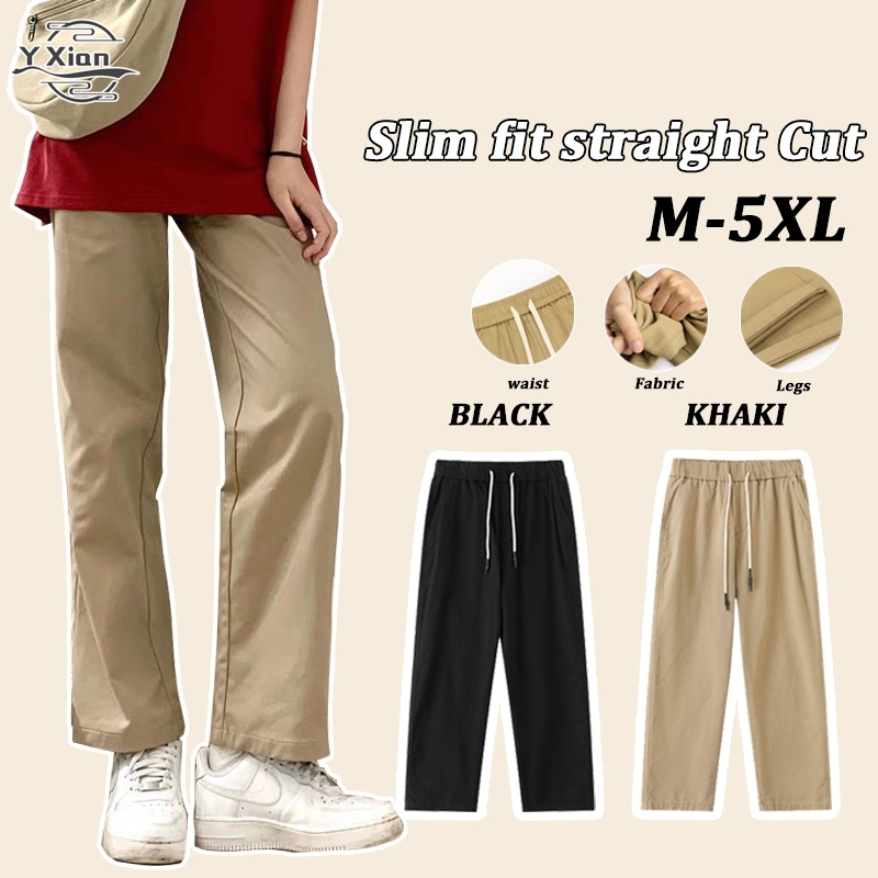 Seluar Perempuan สีกากี Slack Wanita Slim Fit กางเกงตัดตรงผู้หญิงกางเกงขายาวผู้หญิงกางเกงทรงหลวมผู้ห