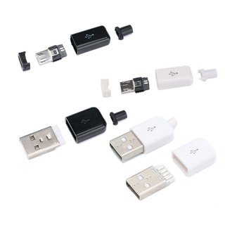 ปลั๊กเชื่อม Micro USB2.0 ชาย 5P diy อุปกรณ์เสริมสายเคเบิลข้อมูลอินเทอร์เฟซพร้อมเปลือกพลาสติก