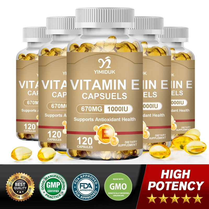Vitamina E Capsules Antioxidant Anti-Aging Whitening Beauty Skin ปรับปรุงผิวกระชับเนื้อ