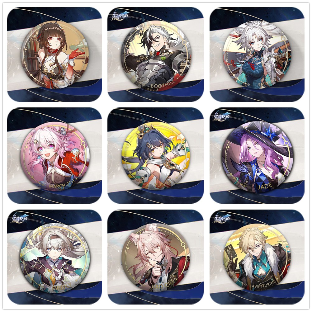 เกม Honkai: เกมรางดาว Jiao Qiu Boothill Yunli Aventurine Firefly น่ารักมังงะเข็มกลัดคอสเพลย์ Pins เครื่องประดับแฟชั่น Badge Collection