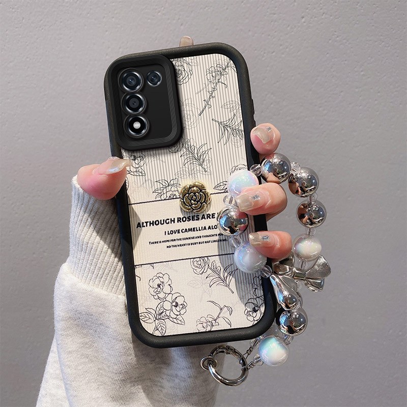 Anti-drop เคสโทรศัพท์ Retro Rose ซิลิโคนหนังกรณีเคสโทรศัพท์เหมาะสําหรับ OPPO K9s 5G/Realme Q3s/Realm