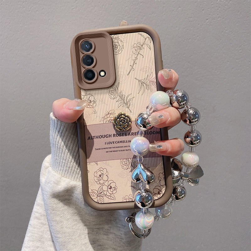 Anti-drop เคสโทรศัพท์ Retro Rose ซิลิโคนหนังกรณีเคสโทรศัพท์เหมาะสําหรับ OPPO K9 5G/Realme Q3 Pro พิเศษ/RMX3142/Realme Q3 Pro Carnival Edition/Realme GT Master/RMX3363/Realme GT/PM00 Luna