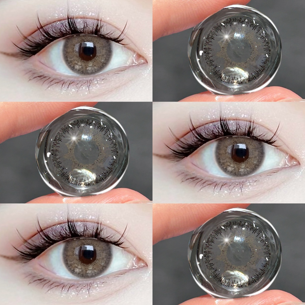 Free Lens Case เลนส์ contact พร้อม 0.00 ~ 4.00 เกรดสีน้ําตาลสีเทา eye lense คอนแทคเลนส์ set2pcs รายป