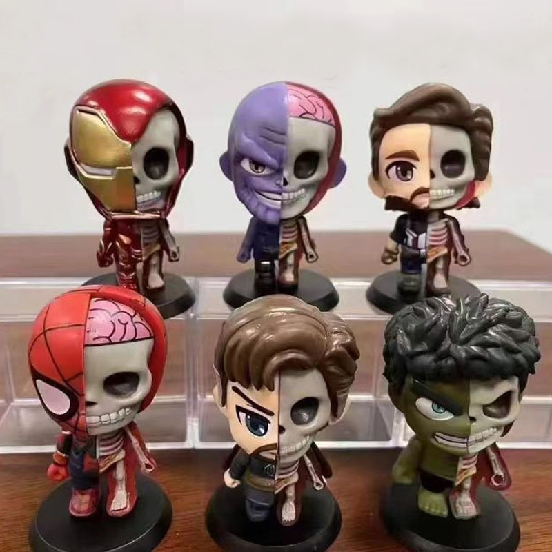 6 ชิ้น/เซ็ต 8 ซม.Avengers Iron Man Hulk Thor กัปตันตกแต่ง action Figure แคปซูลของเล่นเด็ก Xmas ของขวัญ