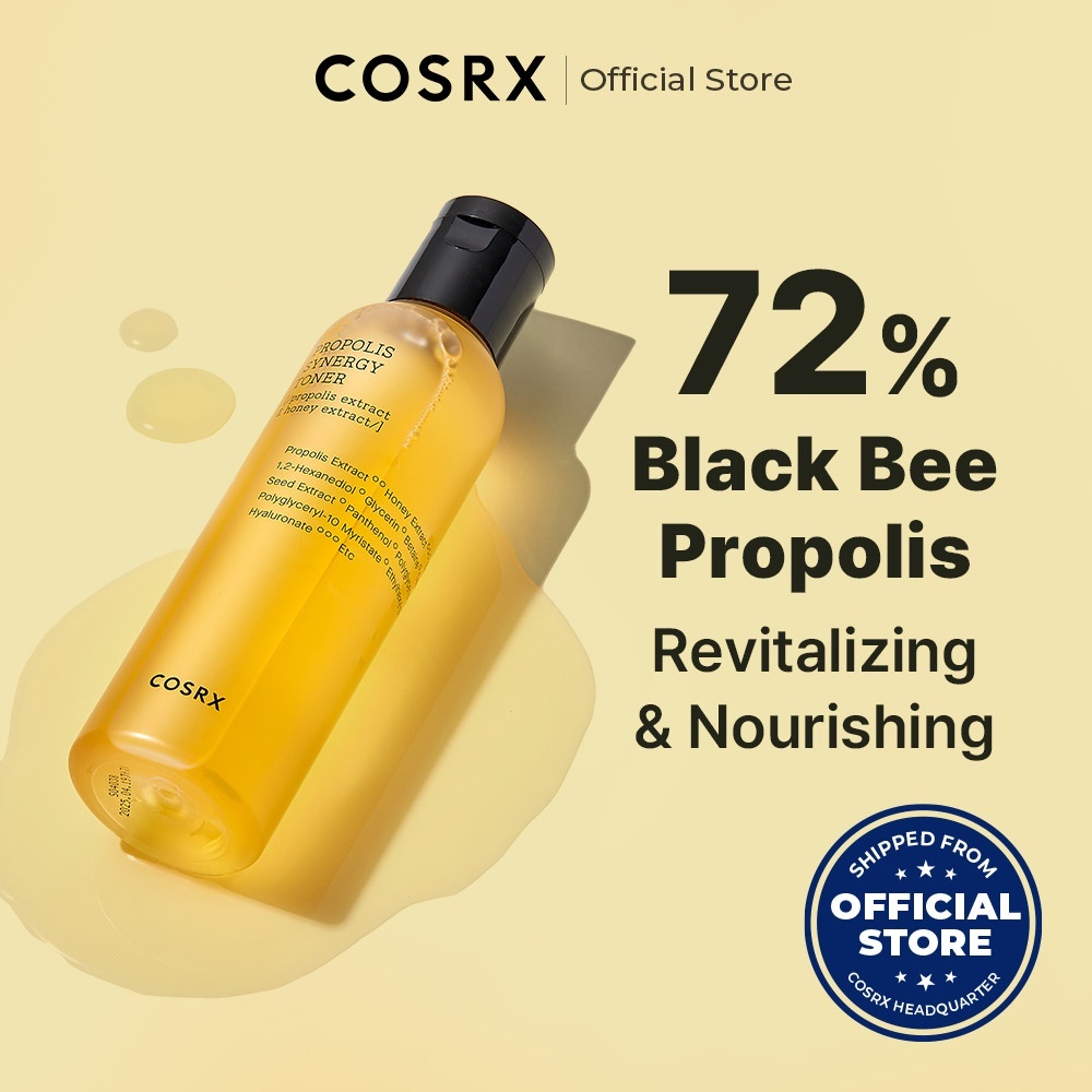 Cosrx Propolis Synergy Toner 150ml Toner อุดมด้วยสารสกัดจากผึ้งดําและน้ําผึ้งช่วยให้ผิวนุ่มและเรียบเนียน ปลอบประโลมผิว