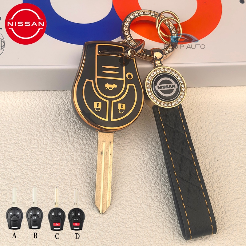2/3/4 ปุ่มรีโมทสมาร์ทกุญแจรถแหวนฝาครอบกรณีเชลล์ป้องกันสําหรับ Nissan Navara/Almera/March
