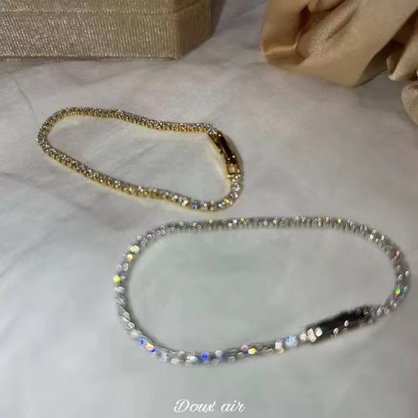 พราว Shining Zircon สร้อยข้อมือ Fine สไตล์ Starlight ins ประณีต All-Match High-End เครื่องประดับสร้อยข้อมือผู้หญิง