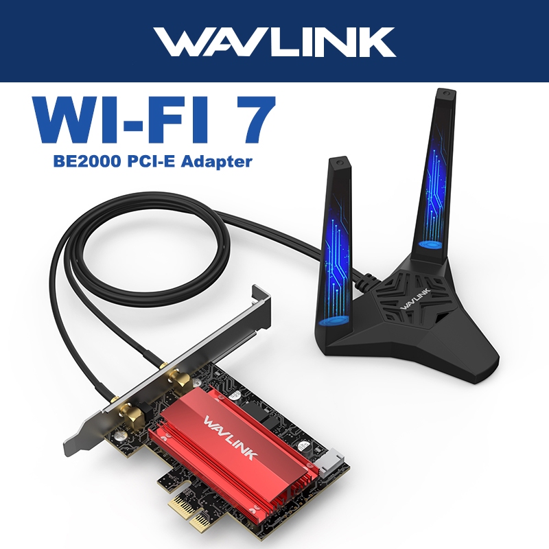 Wavlink WiFi 7 PCIe การ์ดเครือข่าย Tri-Band BE200 อะแดปเตอร์ไร้สายพร้อม Bluetooth 5.4