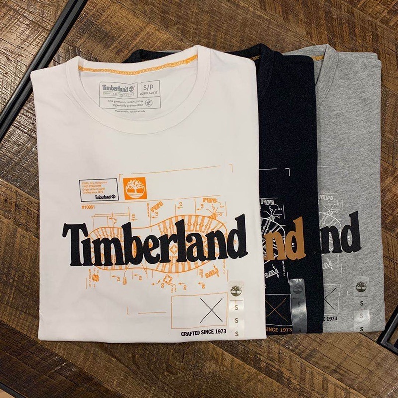 Timberlans Boran เสื้อเชิ้ตแขนสั้นผ้าฝ้ายก้นลําลองผู้ชายพิมพ์ลาย Vitality