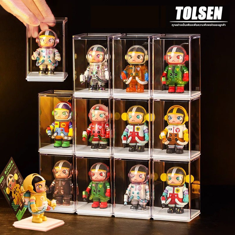 ซื้อ TOLSEN กล่องใส่โมเดลมอลลี่ วัสดุอะคริลิกใส โชว์ art toy molly space 100% วางซ้อนกันได้ สามารถใส่การ์ดได้