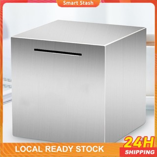 Stainless Steel Piggy Bank Savings Money Safe Box For Daily Life Coin Banks