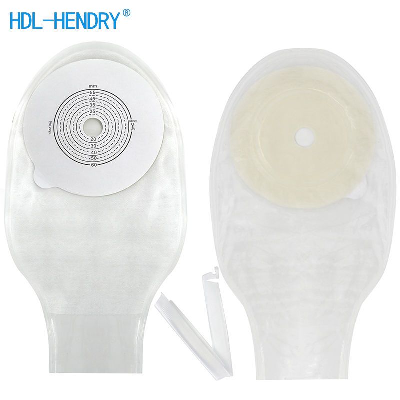 Hendry 10pcs 15-60 มม.ตัดขนาด Beige Cover Drainable one-piece ระบบ Ostomy กระเป๋า Colostomy กระเป๋า Ostomy Stoma
