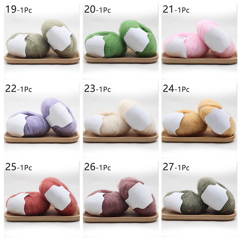 30g เส้นด้ายแฟนซีนุ่มถักเส้นด้าย Multicolor ด้ายสําหรับเสื้อกันหนาวผ้าพันคอ Mohair โครเชต์ Handcraft DIY เย็บปักถักร้อย - รูปที่ 6